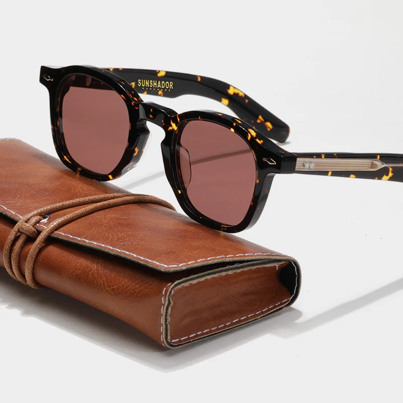 Tortoiseshell sunglasses with protective case
