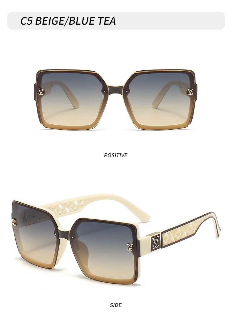 2026 New Fashion Glamour Sunglasses For Women And Men Stylish Oversize Designer Sun Glasses Square Unisex Shades UV400 2026 New Fashion Glamour Sunglasses For Women And Men Stylish Oversize Designer Sun Glasses Square Unisex Shades UV400