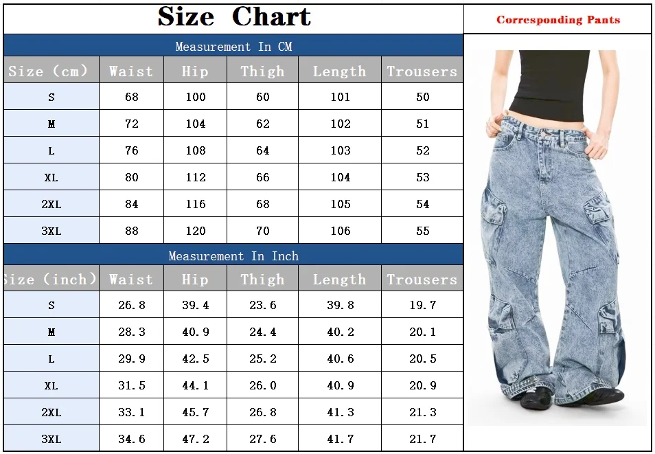2026 American Retro Y2K Style Washed Blue Baggy Women's Cargo Jeans Pants For Woman Clothing Loose Multi Pockets Denim Trousers 2026 American Retro Y2K Style Washed Blue Baggy Women's Cargo Jeans Pants For Woman Clothing Loose Multi Pockets Denim Trousers
