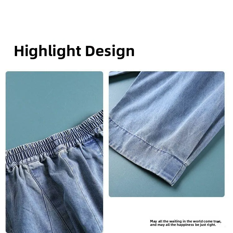 Summer Loose Large Size Harem Jeans Women's plus Size Carrot Pants Casual Lantern Pants Trendy Sle Mom Jeans High Waist Summer Loose Large Size Harem Jeans Women's plus Size Carrot Pants Casual Lantern Pants Trendy Sle Mom Jeans High Waist