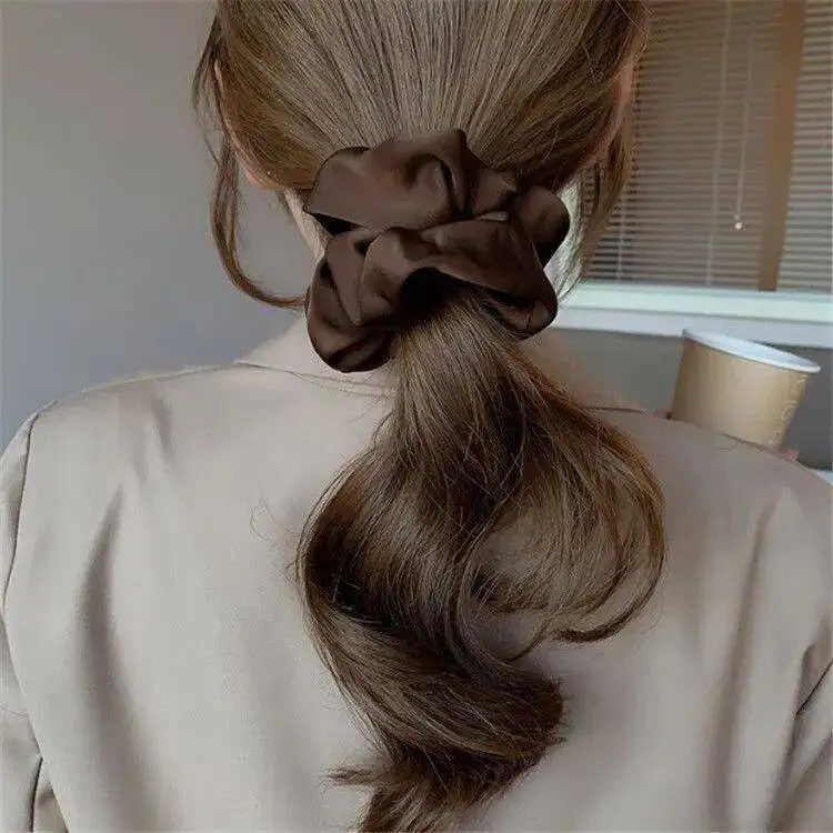 Solid color hair elastic scrunchie