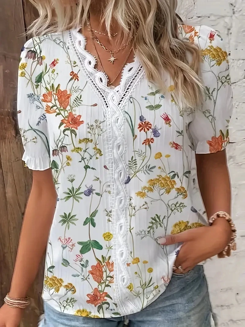 2024 Fashion Casual Vacation Shirt Women Summer V Neck Hollow Out Solid Color Blouse Female Elegant Striped Jacquard Casual Tops Women Clothing Fashion Women’s Fashion Women’s T-Shirts 2024 Fashion Casual Vacation Shirt Women Summer V Neck Hollow Out Solid Color Blouse Female Elegant Striped Jacquard Casual Tops Women Clothing Fashion Women's Fashion Women's T-Shirts KDBazar