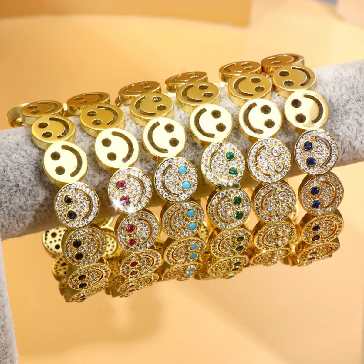 2025 New Simple Smile Smiley Bracelet Copper Gold Plated Cubic Zirconia Round Smile Cuff Bracelet Women’s Classic Party Gift Bracelets and Bangles Jewelry & Watches 2025 New Simple Smile Smiley Bracelet Copper Gold Plated Cubic Zirconia Round Smile Cuff Bracelet Women's Classic Party Gift Bracelets and Bangles Jewelry & Watches KDBazar