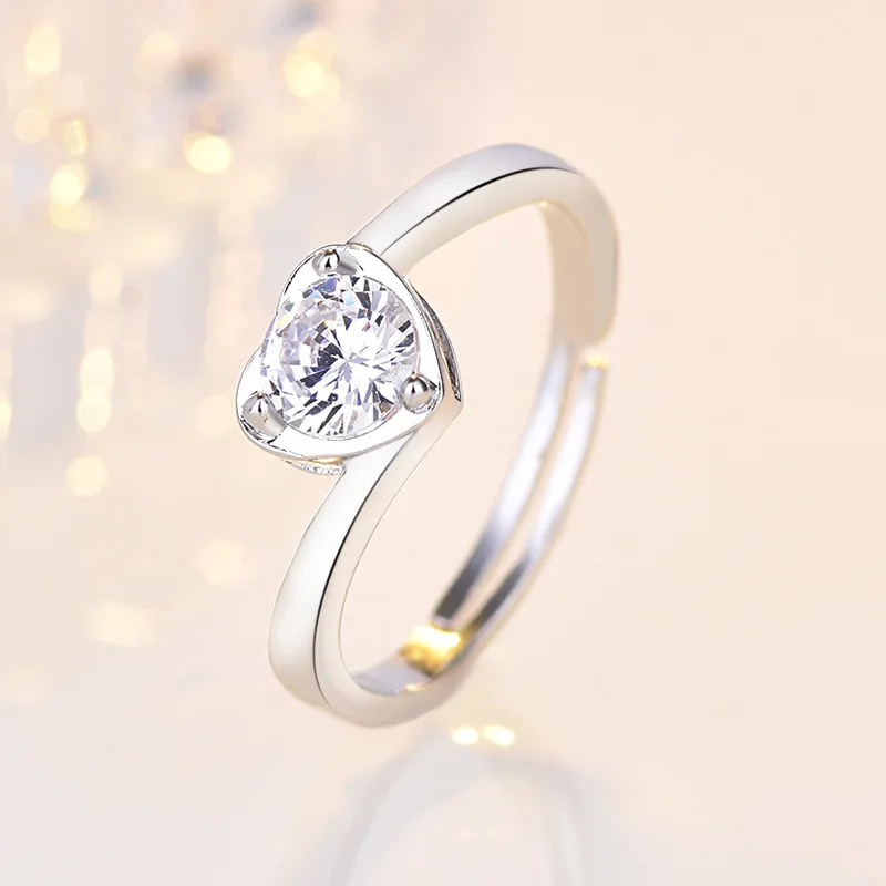Sterling silver ring with sparkling zircon stones
