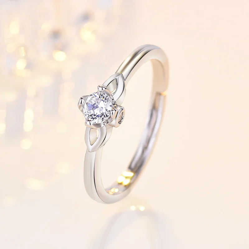 925 sterling silver heart sparkle ring for women