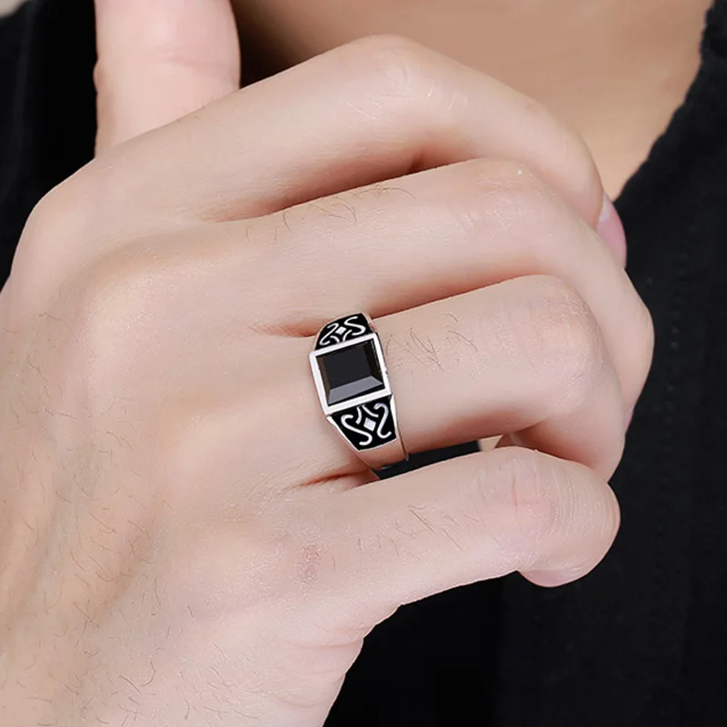925 Sterling Silver Men’s Ring High Quality Luxury Black Gem For Man Wedding Fine Jewelry Accessories Party Gifts Jewelry & Watches Rings 925 Sterling Silver Men's Ring High Quality Luxury Black Gem For Man Wedding Fine Jewelry Accessories Party Gifts Jewelry & Watches Rings KDBazar