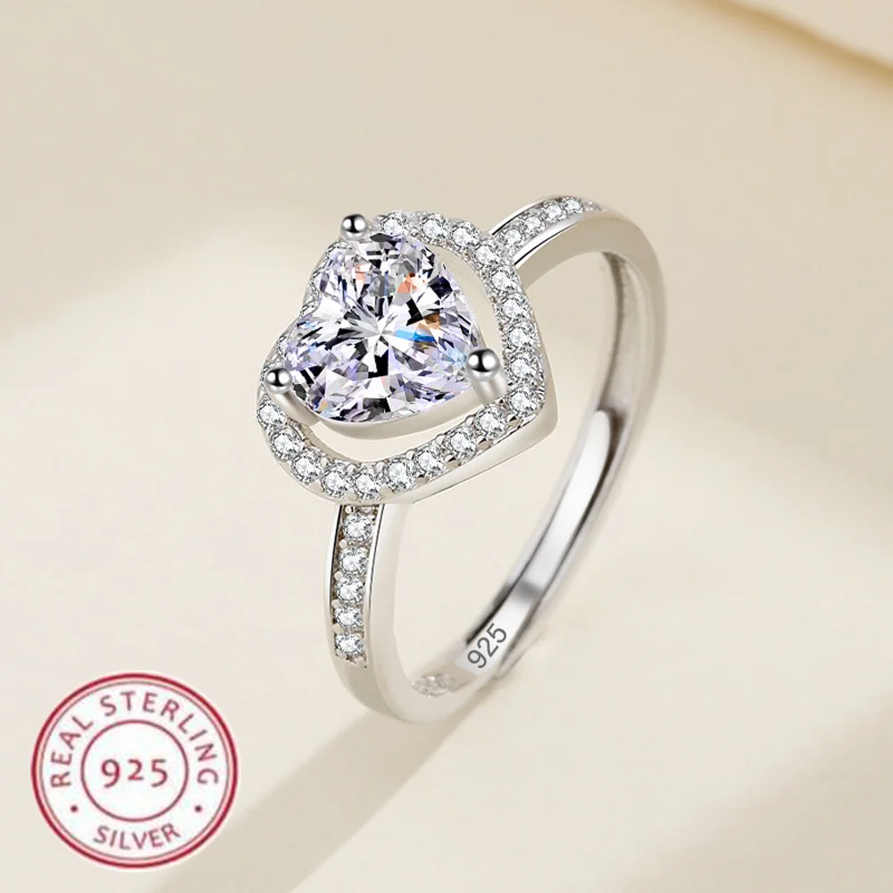 925 Sterling Silver Ring Heart Sparkle Zircon luxury High Quality For Women Wedding Fine Jewelry Accessories Party Gift Jewelry & Watches Rings 925 Sterling Silver Ring Heart Sparkle Zircon luxury High Quality For Women Wedding Fine Jewelry Accessories Party Gift Jewelry & Watches Rings KDBazar