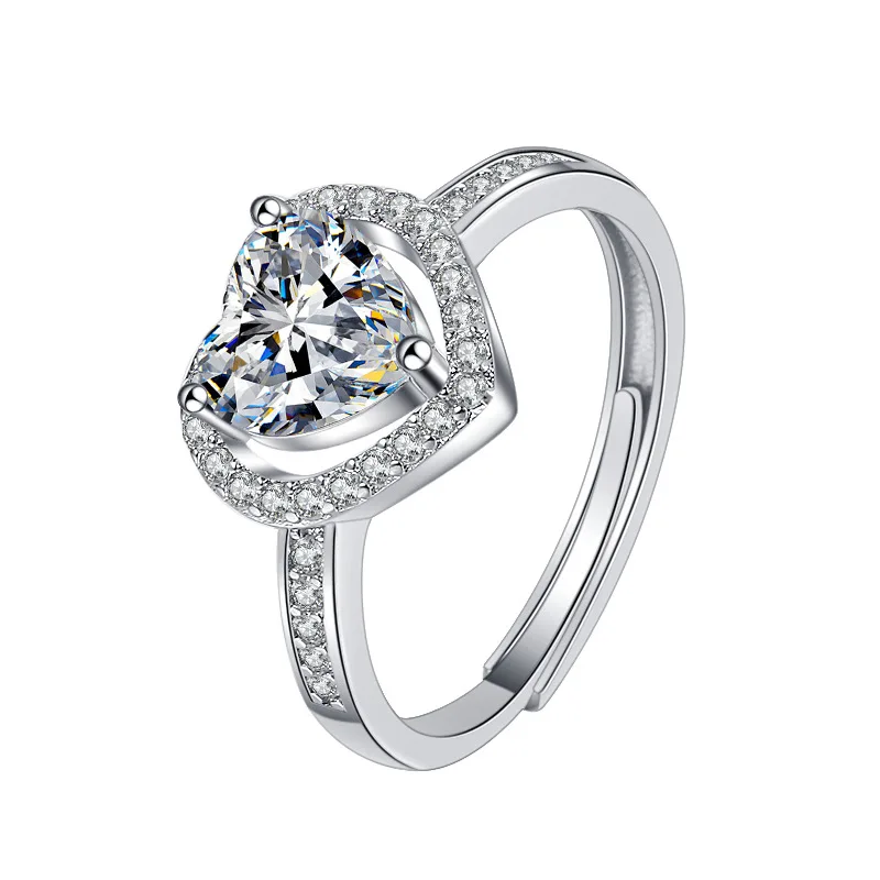Sterling silver heart sparkle ring gift box