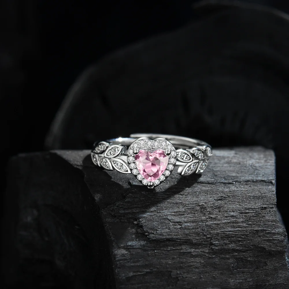 925 Sterling Silver Ring Pink Heart-shaped zirco luxury Opening Adjustable For Women Wedding Fine Jewelry Accessories Party Gift Jewelry & Watches Rings 925 Sterling Silver Ring Pink Heart-shaped zirco luxury Opening Adjustable For Women Wedding Fine Jewelry Accessories Party Gift Jewelry & Watches Rings KDBazar