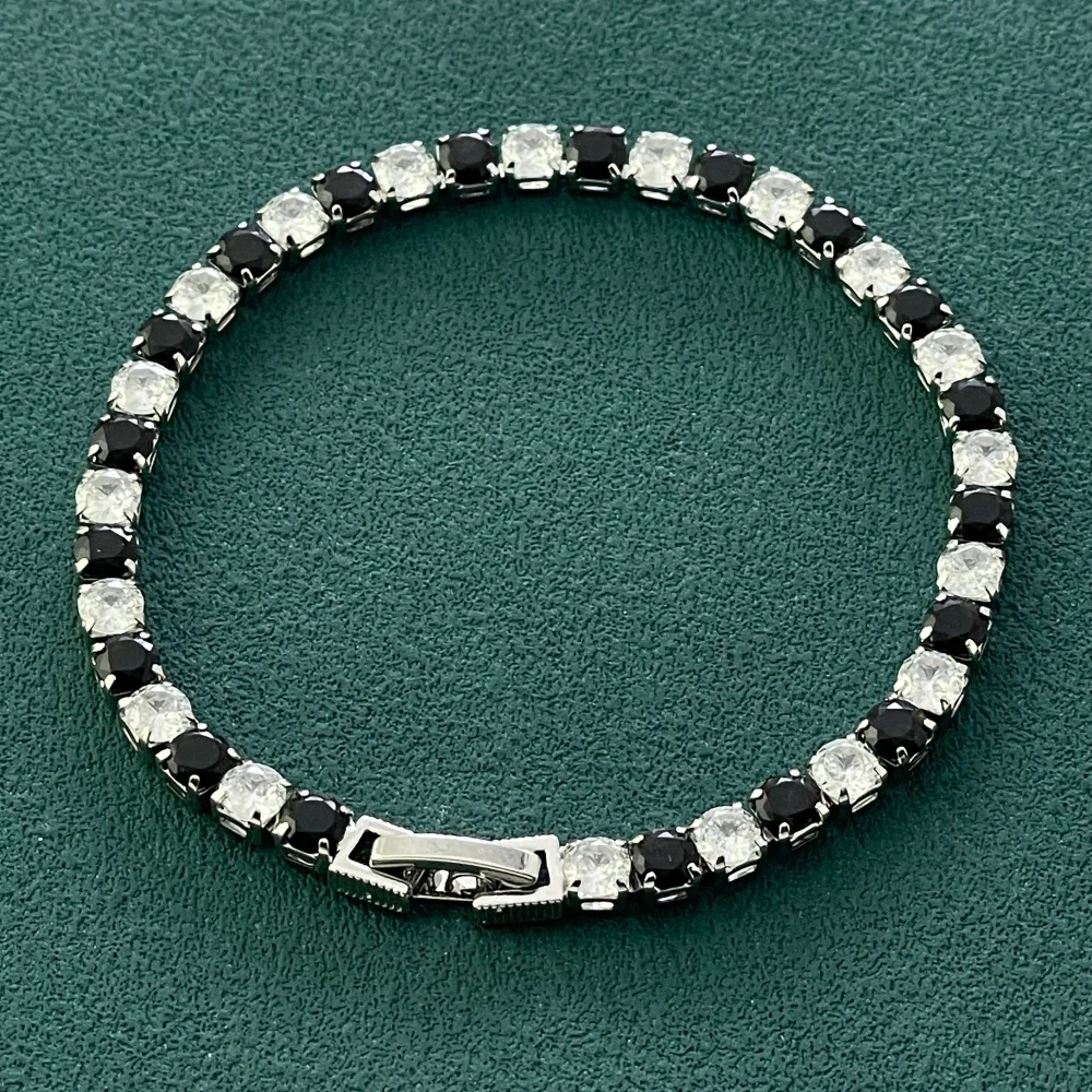 925 Sterling Silver Stylish Exquisite 4mm Black and White Zircon Tennis Bracelet, Ladies Birthday Party Anniversary Gift Bracelets and Bangles Jewelry & Watches 925 Sterling Silver Stylish Exquisite 4mm Black and White Zircon Tennis Bracelet, Ladies Birthday Party Anniversary Gift Bracelets and Bangles Jewelry & Watches KDBazar