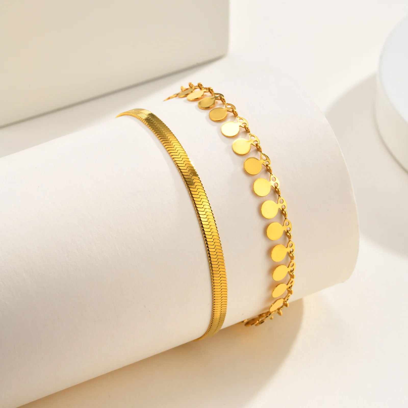 Anklet Set Layered for Women 18K Gold Plated Stainless Steel Flat Snake Chain Round Disk Waterproof Jewelry Anklet Jewelry Jewelry & Watches Anklet Set Layered for Women 18K Gold Plated Stainless Steel Flat Snake Chain Round Disk Waterproof Jewelry Anklet Jewelry Jewelry & Watches KDBazar