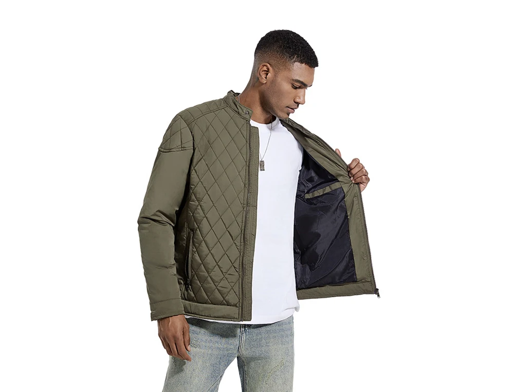Mens bomber jacket zippered pockets