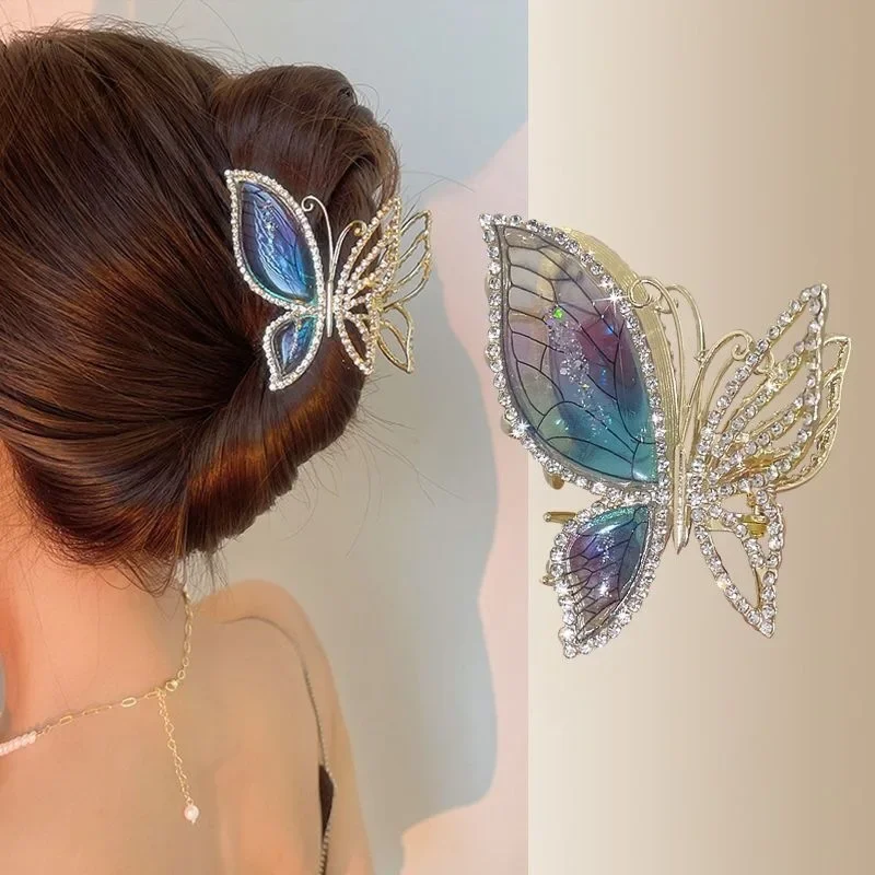 Blue Butterfly Hair Claw Clamp Elegant Vintage Glitter Shiny Ponytail Holder Hollow Out Shark Clip Women Ornaments Accessories Clothing & Accessories Hair Accessories Women’s Fashion Blue Butterfly Hair Claw Clamp Elegant Vintage Glitter Shiny Ponytail Holder Hollow Out Shark Clip Women Ornaments Accessories Clothing & Accessories Hair Accessories Women's Fashion KDBazar