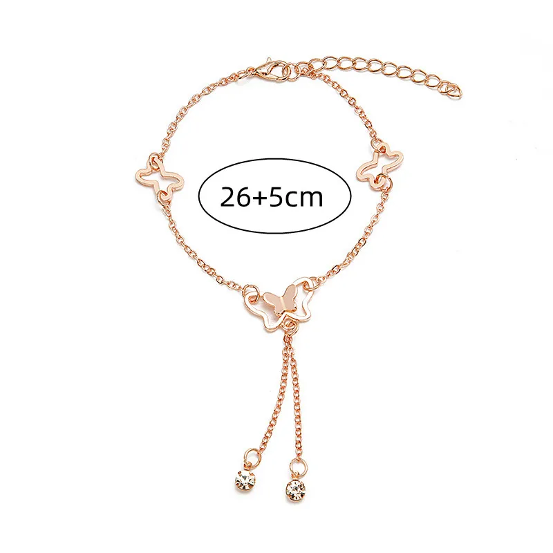 Bohemian butterfly anklet flat lay