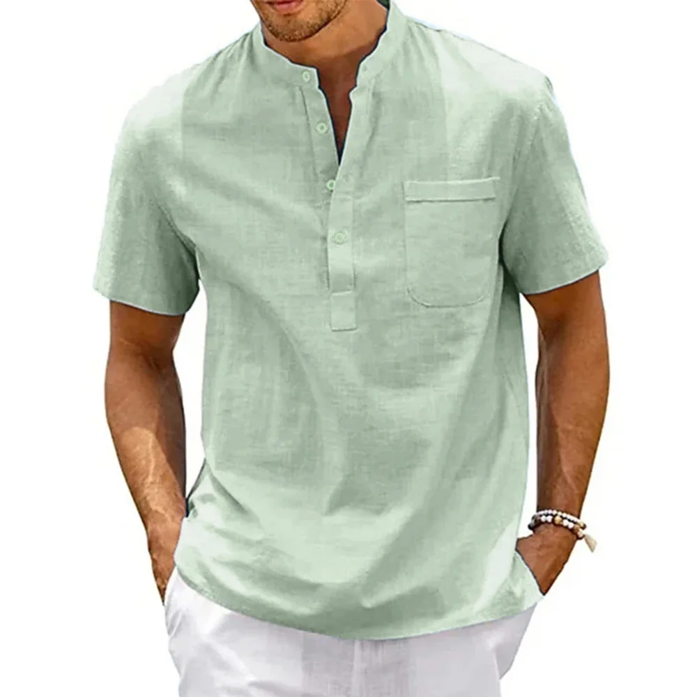 Charming Cotton Linen Henley Shirt 2026 – Men’s Casual Beach Pocket Top Tops and T-Shirts Men’s Clothing Men’s Fashion Charming Cotton Linen Henley Shirt 2026 – Men's Casual Beach Pocket Top Tops and T-Shirts Men's Clothing Men's Fashion KDBazar