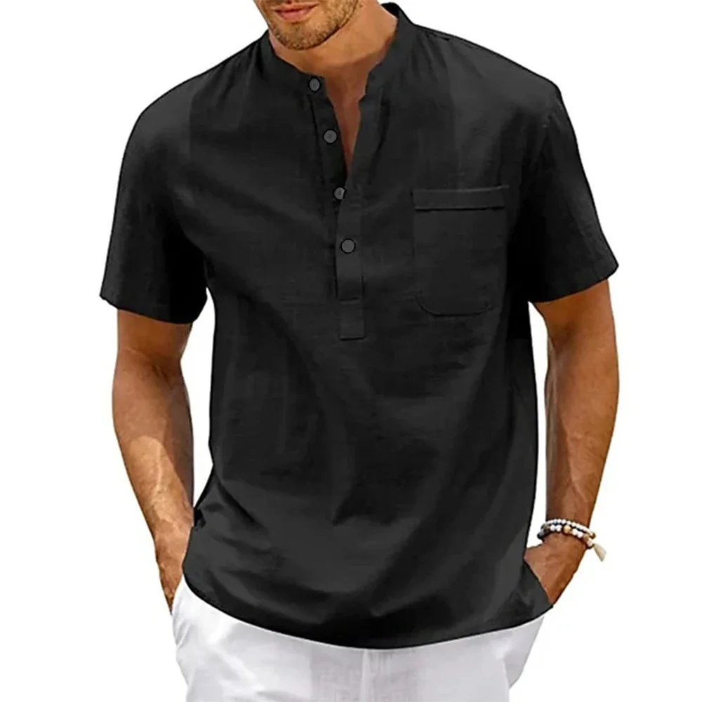 Charming Cotton Linen Henley Shirt 2026 – Men’s Casual Beach Pocket Top Tops and T-Shirts Men’s Clothing Men’s Fashion Charming Cotton Linen Henley Shirt 2026 – Men's Casual Beach Pocket Top Tops and T-Shirts Men's Clothing Men's Fashion KDBazar