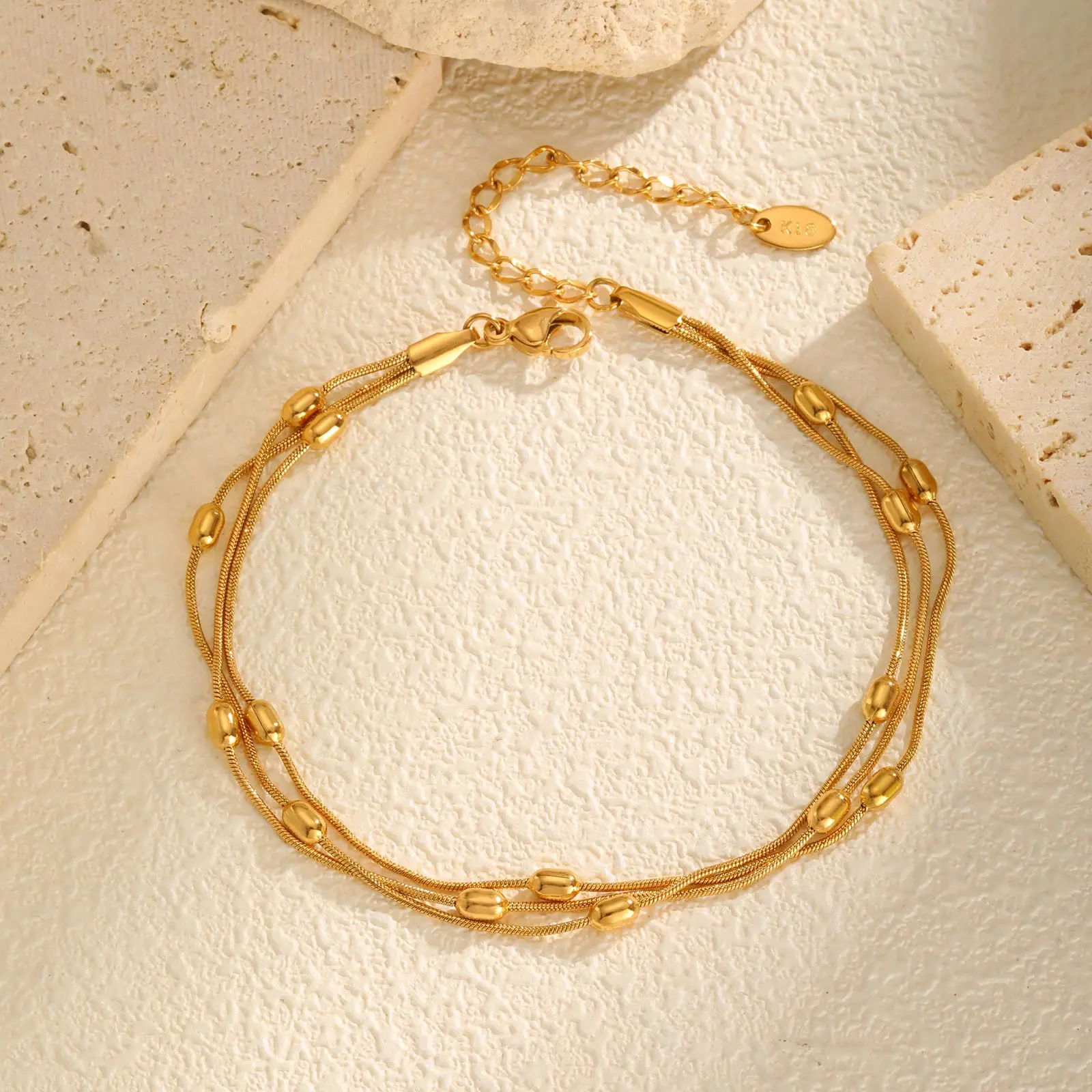 Chic Three-layer Rice Bead Round Anklet for Women,Gold Color Stainless Steel Snake Chain Anklets,Summer Vacation Jewelry Gift Anklet Jewelry Jewelry & Watches Chic Three-layer Rice Bead Round Anklet for Women,Gold Color Stainless Steel Snake Chain Anklets,Summer Vacation Jewelry Gift Anklet Jewelry Jewelry & Watches KDBazar