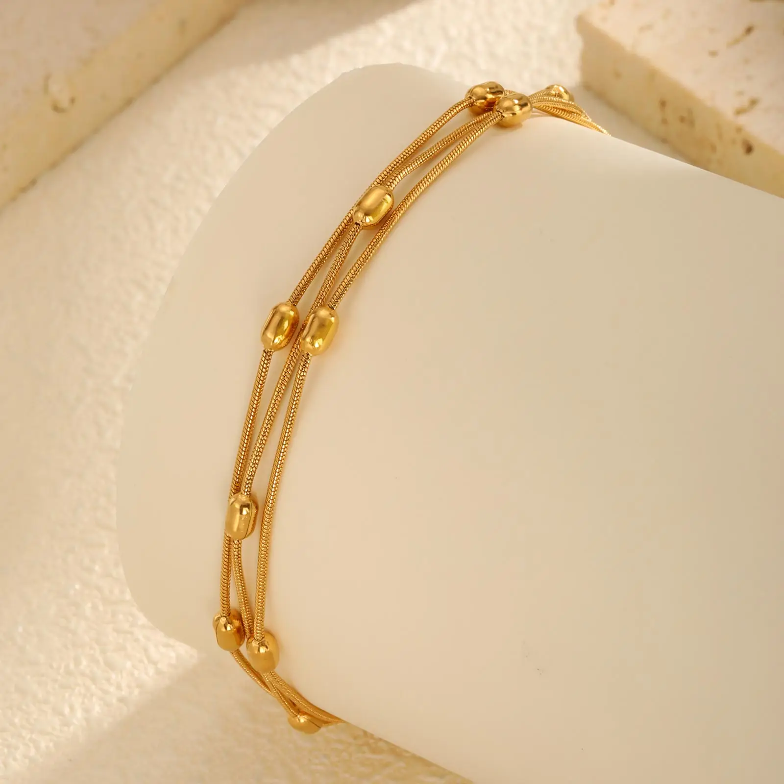 Chic Three-layer Rice Bead Round Anklet for Women,Gold Color Stainless Steel Snake Chain Anklets,Summer Vacation Jewelry Gift Anklet Jewelry Jewelry & Watches Chic Three-layer Rice Bead Round Anklet for Women,Gold Color Stainless Steel Snake Chain Anklets,Summer Vacation Jewelry Gift Anklet Jewelry Jewelry & Watches KDBazar