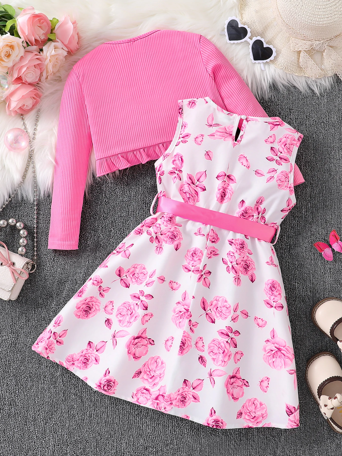 Children’s Clothing Girl Autumn Fashion Casual Pink Floral Dress Set 2-Piece Set – Pink Round Neck Vest + Pink Floral Skirt Children's Clothing Girl Autumn Fashion Casual Pink Floral Dress Set 2-Piece Set - Pink Round Neck Vest + Pink Floral Skirt KDBazar