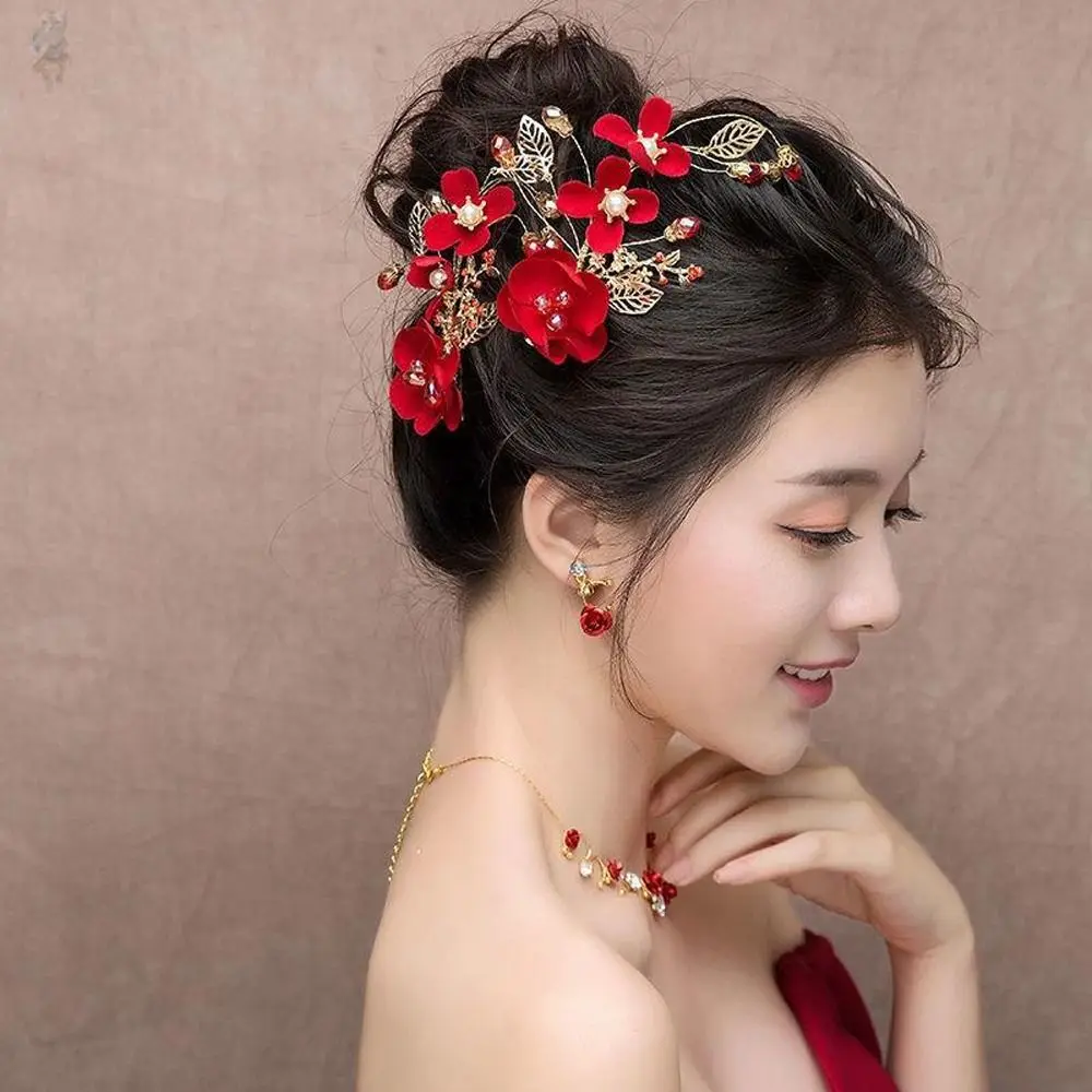 Chinese Hanfu Red Flower Hair Clips For Women Bride Wedding Pearl Crystal Leaf Hairpins Duckbill Clips Girls Hair Accessories Clothing & Accessories Hair Accessories Women’s Fashion Chinese Hanfu Red Flower Hair Clips For Women Bride Wedding Pearl Crystal Leaf Hairpins Duckbill Clips Girls Hair Accessories Clothing & Accessories Hair Accessories Women's Fashion KDBazar