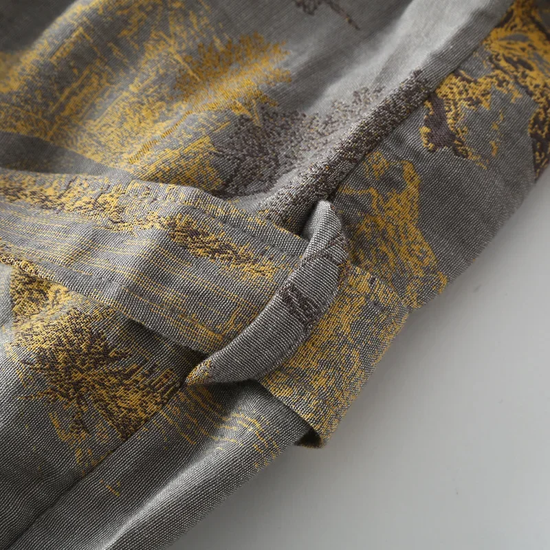 Cotton Kimono Robes with Belt for Men’s Spring Jacquard Thin Printed Medium Length Breathable Summer Pajamas Men’s Bathrobe Cotton Kimono Robes with Belt for Men's Spring Jacquard Thin Printed Medium Length Breathable Summer Pajamas Men's Bathrobe KDBazar