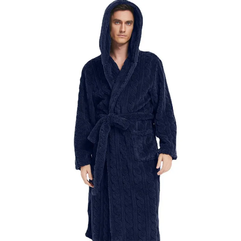 Cotton Velvet Hooded Robe for Men Cotton Velvet Hooded Robe for Men KDBazar