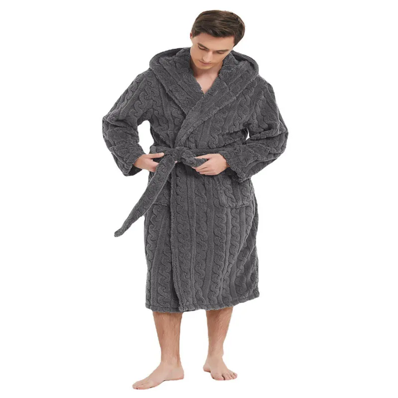 Cotton Velvet Hooded Robe for Men Cotton Velvet Hooded Robe for Men KDBazar