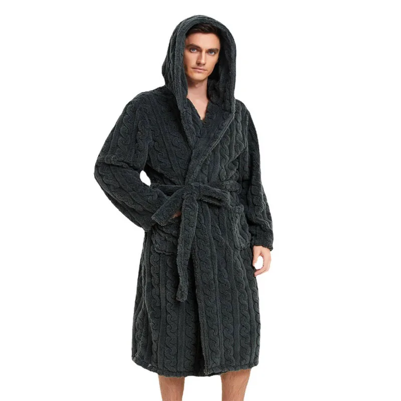 Cotton Velvet Hooded Robe for Men Cotton Velvet Hooded Robe for Men KDBazar