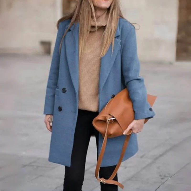 Double Breasted Wool Blend Coat for Women Coats Double Breasted Wool Blend Coat for Women Coats KDBazar