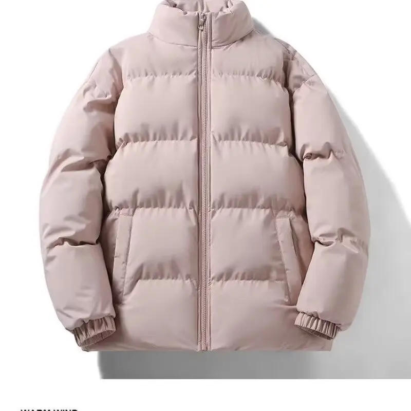 Double sided stand collar cotton jacket side view