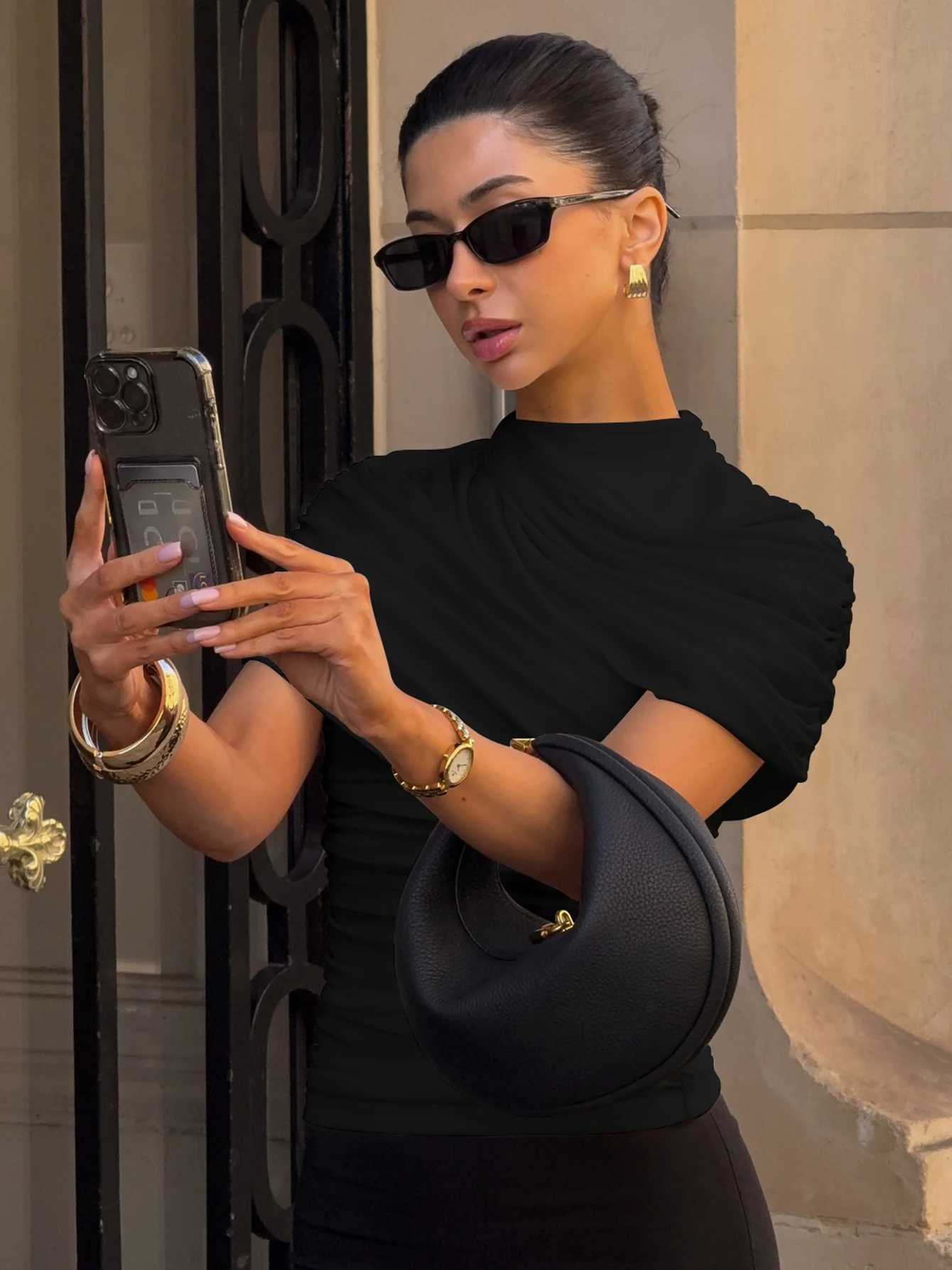 Dulzura Women’S Solid O-Neck Short Sleeve Ruched Slim T-Shirt Casual Versatile Y2K Top Party Vacation Street Style Summer Outfit Women Clothing Fashion Women’s Fashion Women’s T-Shirts Dulzura Women'S Solid O-Neck Short Sleeve Ruched Slim T-Shirt Casual Versatile Y2K Top Party Vacation Street Style Summer Outfit Women Clothing Fashion Women's Fashion Women's T-Shirts KDBazar
