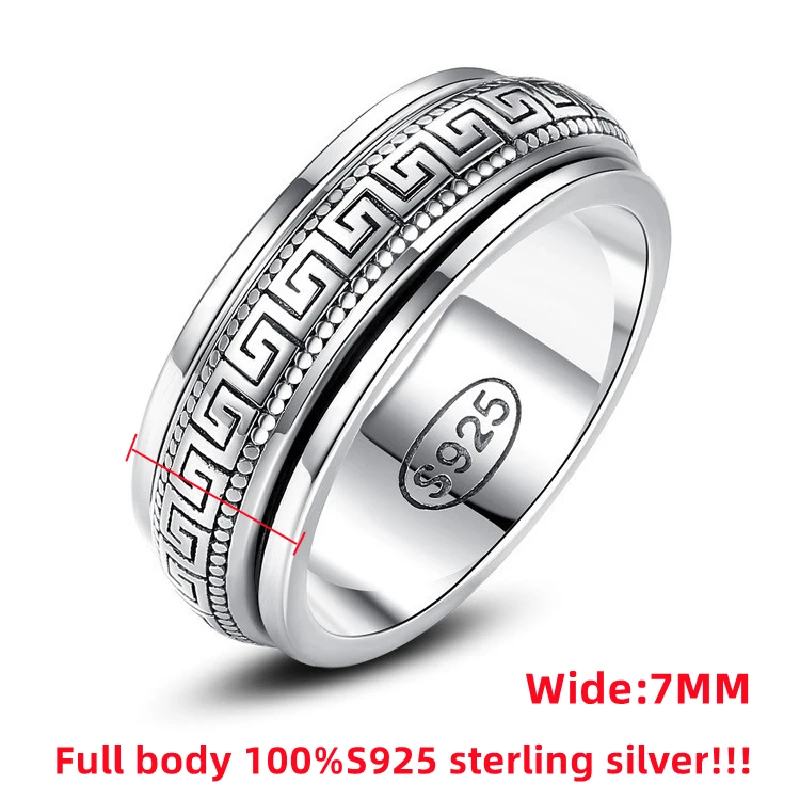 Factory Price S925 Sterling Silver Great Wall Pattern Spinner Ring Men Women Real Silver Double-layer Rotatable Rings Jewelry Jewelry & Watches Rings Factory Price S925 Sterling Silver Great Wall Pattern Spinner Ring Men Women Real Silver Double-layer Rotatable Rings Jewelry Jewelry & Watches Rings KDBazar