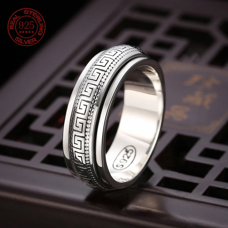 Factory Price S925 Sterling Silver Great Wall Pattern Spinner Ring Men Women Real Silver Double-layer Rotatable Rings Jewelry Jewelry & Watches Rings Factory Price S925 Sterling Silver Great Wall Pattern Spinner Ring Men Women Real Silver Double-layer Rotatable Rings Jewelry Jewelry & Watches Rings KDBazar