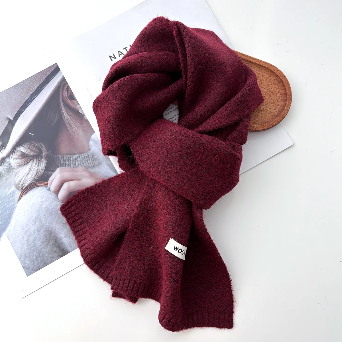 Faux Cashmere Winter Scarf for Women folded view