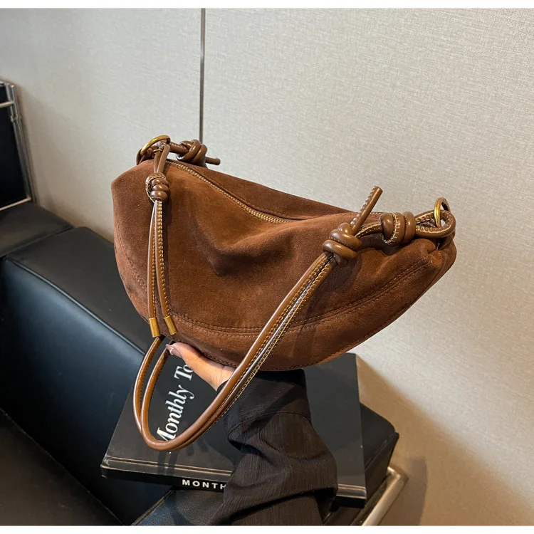 Faux Suede Super Popular Niche Suede Shoulder Bag for Women 2025 Hot Sale Single Crossbody Bags Underarm Dumpling Sweet Bags Faux Suede Super Popular Niche Suede Shoulder Bag for Women 2025 Hot Sale Single Crossbody Bags Underarm Dumpling Sweet Bags