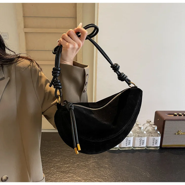 Faux Suede Super Popular Niche Suede Shoulder Bag for Women 2025 Hot Sale Single Crossbody Bags Underarm Dumpling Sweet Bags Faux Suede Super Popular Niche Suede Shoulder Bag for Women 2025 Hot Sale Single Crossbody Bags Underarm Dumpling Sweet Bags