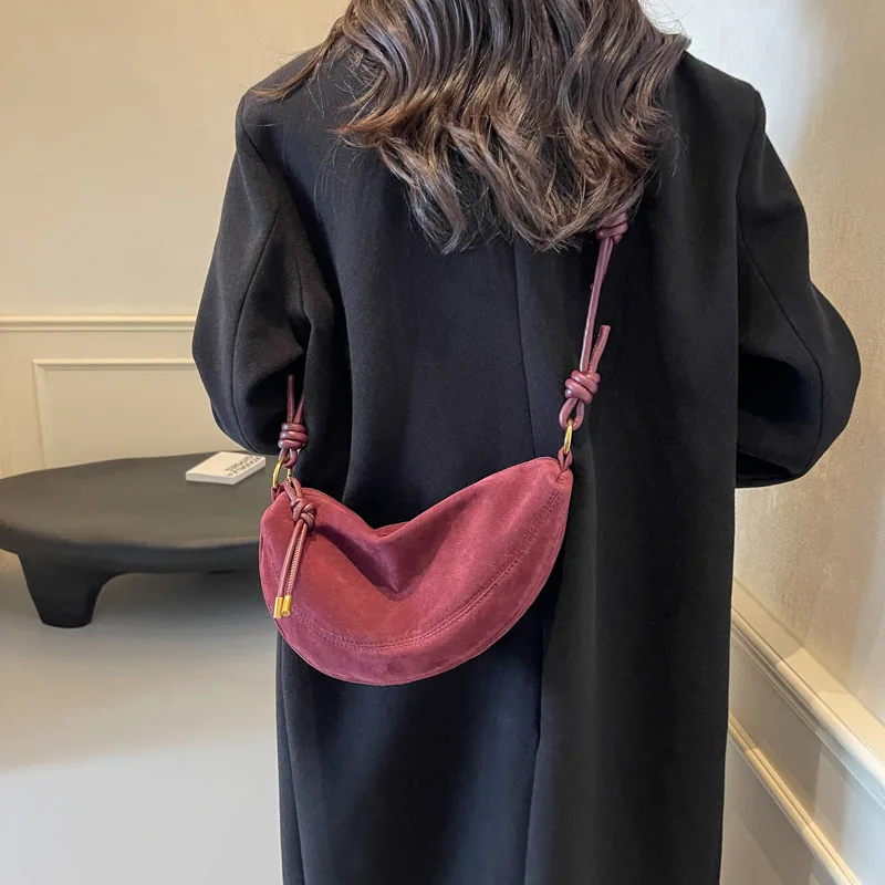 Faux Suede Super Popular Niche Suede Shoulder Bag for Women 2025 Hot Sale Single Crossbody Bags Underarm Dumpling Sweet Bags Faux Suede Super Popular Niche Suede Shoulder Bag for Women 2025 Hot Sale Single Crossbody Bags Underarm Dumpling Sweet Bags