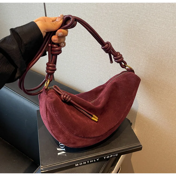 Faux Suede Super Popular Niche Suede Shoulder Bag for Women 2025 Hot Sale Single Crossbody Bags Underarm Dumpling Sweet Bags Faux Suede Super Popular Niche Suede Shoulder Bag for Women 2025 Hot Sale Single Crossbody Bags Underarm Dumpling Sweet Bags