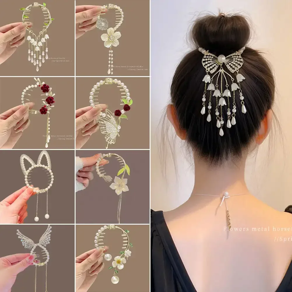 Flower Tassel Hair Clip Women Ladies Butterfly Rhinestone Pearl Metal Hair Claw Round Bun Ponytail Holder Hair Accessories Clothing & Accessories Hair Accessories Women’s Fashion Flower Tassel Hair Clip Women Ladies Butterfly Rhinestone Pearl Metal Hair Claw Round Bun Ponytail Holder Hair Accessories Clothing & Accessories Hair Accessories Women's Fashion KDBazar