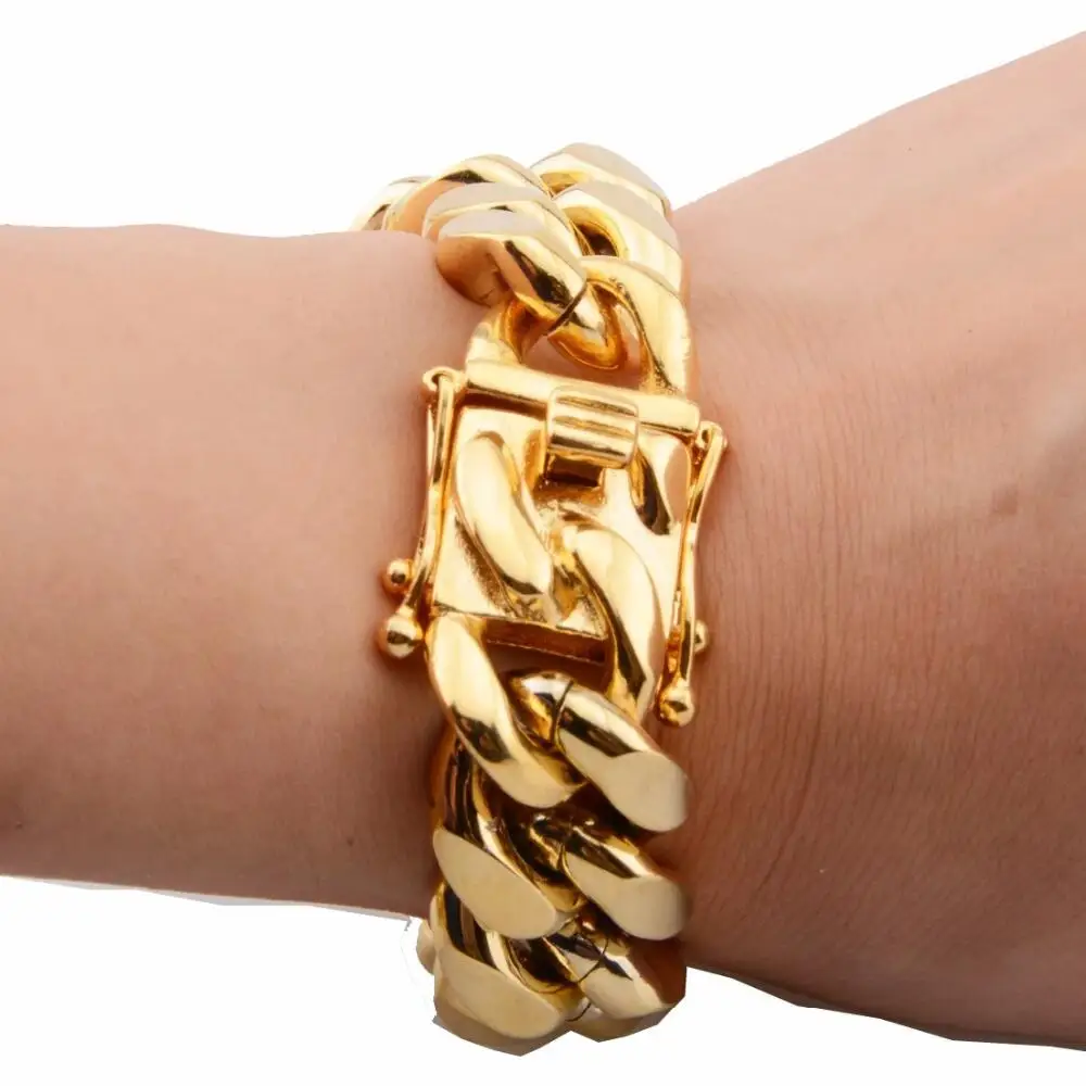 Gold Color/Rose Gold Stainless Steel Curb Cuban Link Chain Bracelet Bangle Jewelry 7-11inch for Men Women 8/10/12/14/16/18mm Bracelets and Bangles Jewelry & Watches Gold Color/Rose Gold Stainless Steel Curb Cuban Link Chain Bracelet Bangle Jewelry 7-11inch for Men Women 8/10/12/14/16/18mm Bracelets and Bangles Jewelry & Watches KDBazar