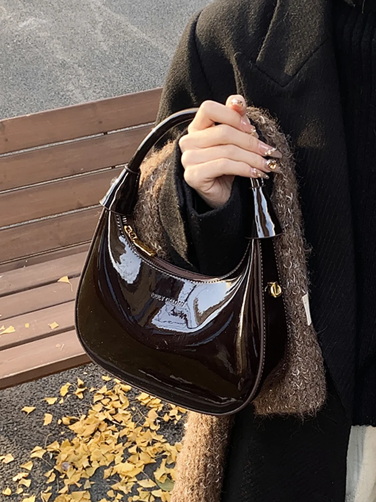 High End Burgundy Patent Leather Shiny Surface Crossbody Bag 2025 New Women’s Zipper Chain Armpit Bags Elegant Texture Handbag Bags & Accessories Burgundy Bags handbags and purses High End Burgundy Patent Leather Shiny Surface Crossbody Bag 2025 New Women's Zipper Chain Armpit Bags Elegant Texture Handbag Bags & Accessories Burgundy Bags handbags and purses KDBazar