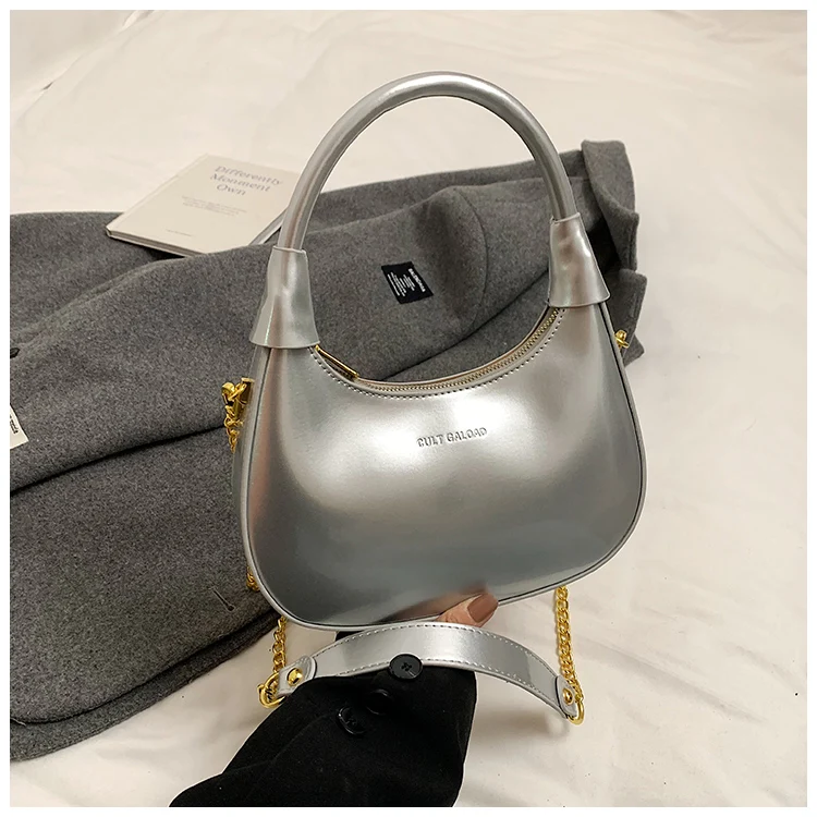 High End Burgundy Patent Leather Shiny Surface Crossbody Bag 2025 New Women's Zipper Chain Armpit Bags Elegant Texture Handbag High End Burgundy Patent Leather Shiny Surface Crossbody Bag 2025 New Women's Zipper Chain Armpit Bags Elegant Texture Handbag