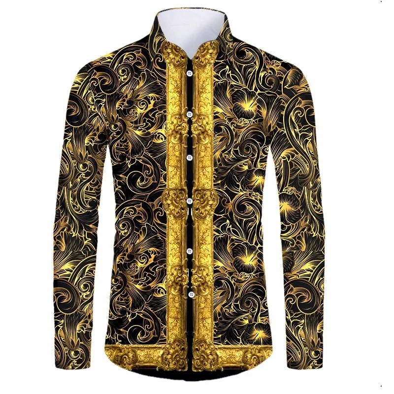 High End Luxury Golden Pattern 3D Printed Short_Full Sleeve Button-down Shirts For Men Street Style Trendy Tops Hip Hop Outfits Dress Shirt High End Luxury Golden Pattern 3D Printed Short_Full Sleeve Button-down Shirts For Men Street Style Trendy Tops Hip Hop Outfits Dress Shirt KDBazar