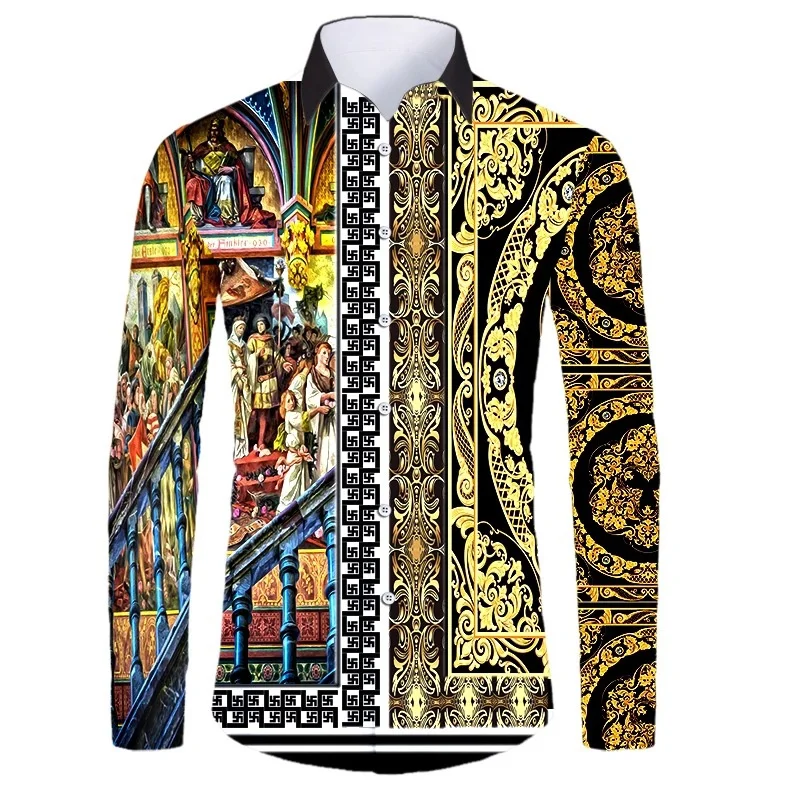 High End Luxury Golden Pattern 3D Printed Short_Full Sleeve Button-down Shirts For Men Street Style Trendy Tops Hip Hop Outfits Dress Shirt High End Luxury Golden Pattern 3D Printed Short_Full Sleeve Button-down Shirts For Men Street Style Trendy Tops Hip Hop Outfits Dress Shirt KDBazar