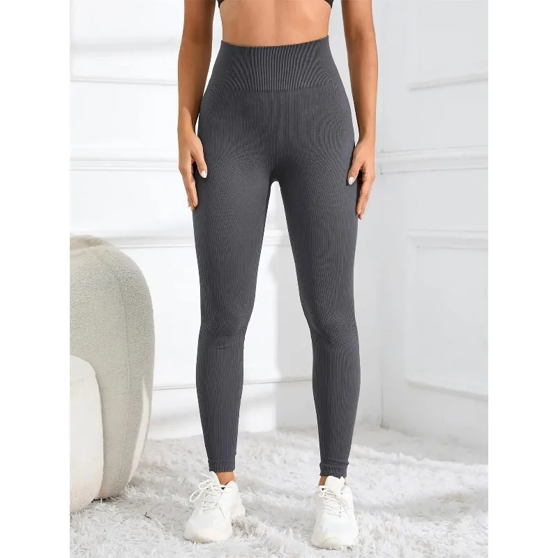 High Waisted Seamless Yoga Leggings Ribbed Sportswear Tights Fitness Apparel for Women Gym and Casual Wear for Fall & Winter High Waisted Seamless Yoga Leggings Ribbed Sportswear Tights Fitness Apparel for Women Gym and Casual Wear for Fall & Winter KDBazar