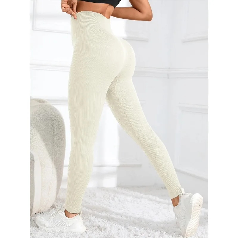 High Waisted Seamless Yoga Leggings Ribbed Sportswear Tights Fitness Apparel for Women Gym and Casual Wear for Fall & Winter High Waisted Seamless Yoga Leggings Ribbed Sportswear Tights Fitness Apparel for Women Gym and Casual Wear for Fall & Winter KDBazar