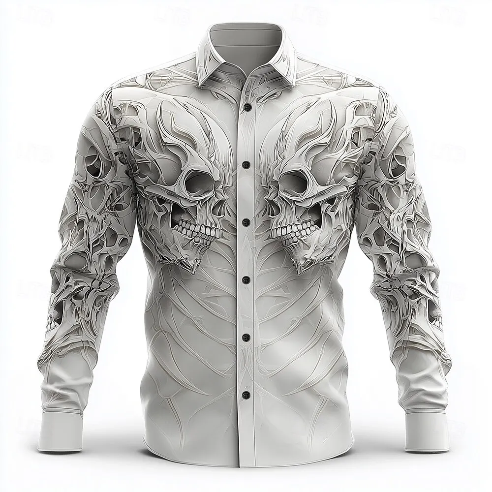 Hip Hop Skull Print Shirt Men Streetwear 2025 Long Sleeve Tops Urban Trendy Graphic Tee Shirt Casual Loose Fit Gothic Clothing Dress Shirt Hip Hop Skull Print Shirt Men Streetwear 2025 Long Sleeve Tops Urban Trendy Graphic Tee Shirt Casual Loose Fit Gothic Clothing Dress Shirt KDBazar