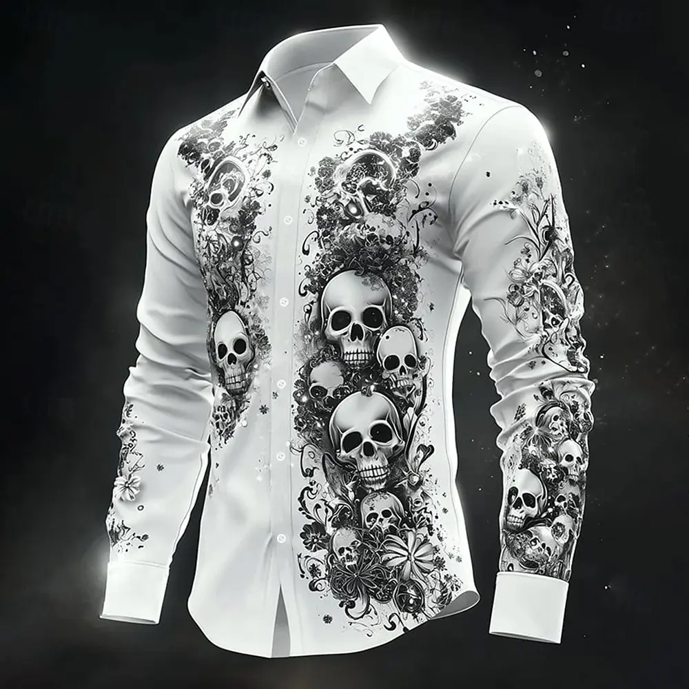 Hip Hop Skull Print Shirt Men Streetwear 2025 Long Sleeve Tops Urban Trendy Graphic Tee Shirt Casual Loose Fit Gothic Clothing Dress Shirt Hip Hop Skull Print Shirt Men Streetwear 2025 Long Sleeve Tops Urban Trendy Graphic Tee Shirt Casual Loose Fit Gothic Clothing Dress Shirt KDBazar