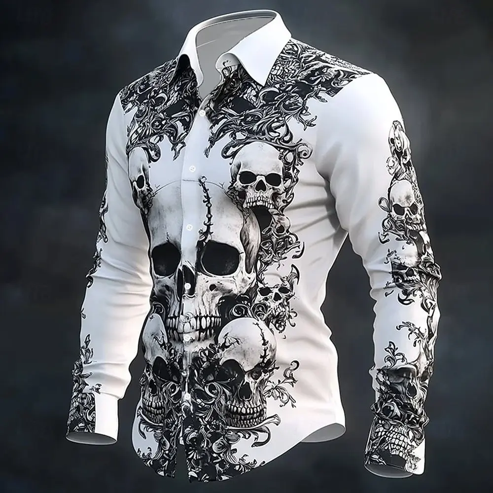 Hip Hop Skull Print Shirt Men Streetwear 2025 Long Sleeve Tops Urban Trendy Graphic Tee Shirt Casual Loose Fit Gothic Clothing Dress Shirt Hip Hop Skull Print Shirt Men Streetwear 2025 Long Sleeve Tops Urban Trendy Graphic Tee Shirt Casual Loose Fit Gothic Clothing Dress Shirt KDBazar