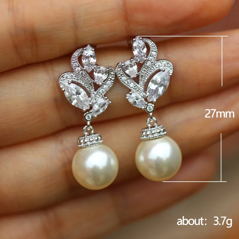 Huitan Elegant Imitation Pearl Dangle Earrings Elegant Women Party Accessories High-quality Silver Color Fresh Statement Jewelry Huitan Elegant Imitation Pearl Dangle Earrings Elegant Women Party Accessories High-quality Silver Color Fresh Statement Jewelry KDBazar